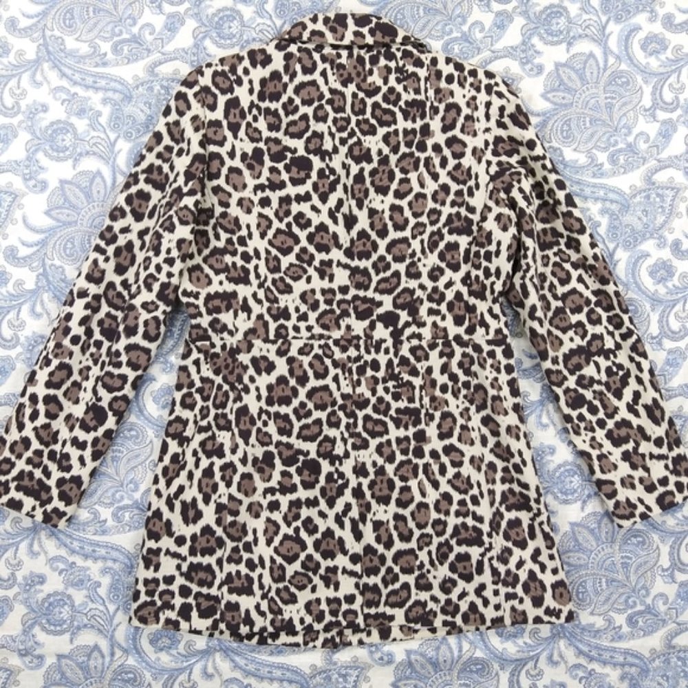 Banana Republic Leopard Print Raincoat, sz S - Picture 4 of 6